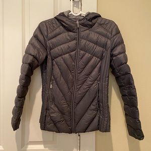 bcbg grey puffer jacket